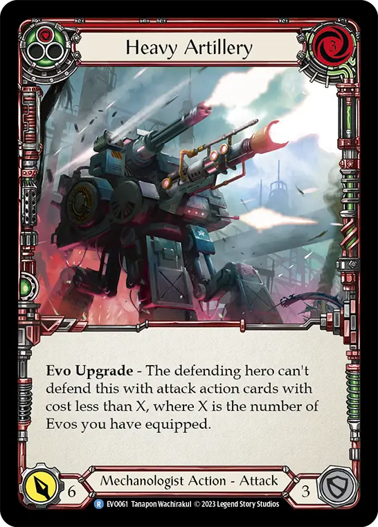 Heavy Artillery (Red) EVO061, carta de Flesh and Blood de Bright Lights