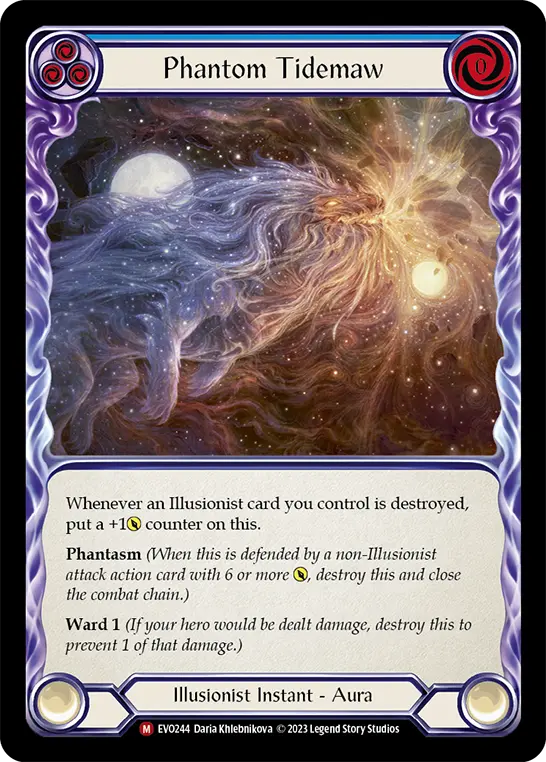 Phantom Tidemaw (Blue) EVO244, carta de Flesh and Blood de Bright Lights