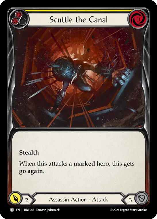 Scuttle the Canal (Yellow) HNT048, carta de Flesh and Blood de The Hunted
