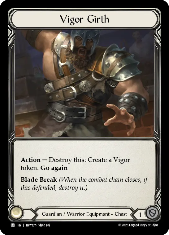 Vigor Girth HVY175, carta de Flesh and Blood de Heavy Hitters
