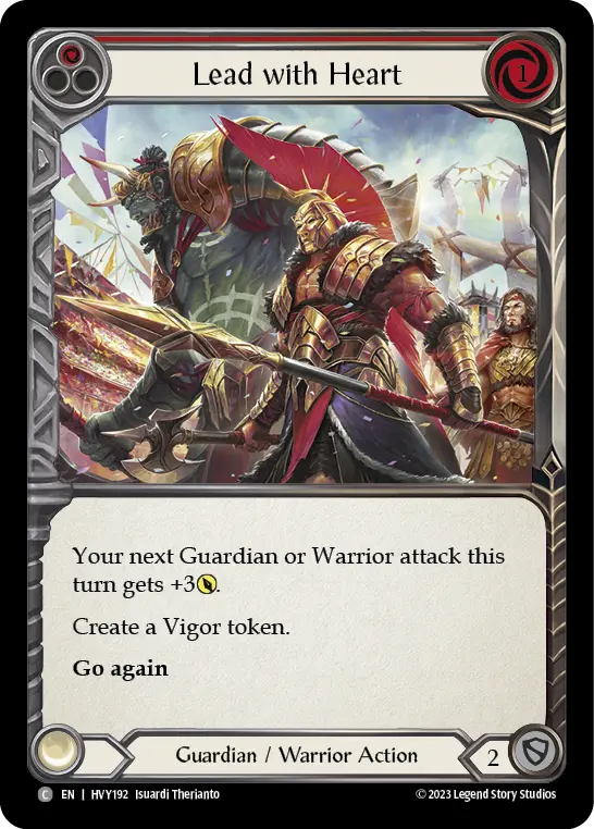 Lead with Heart (Red) HVY192, carta de Flesh and Blood de Heavy Hitters