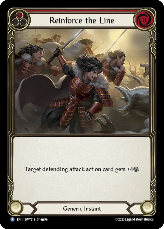 Reinforce the Line (Red) HVY219, carta de Flesh and Blood de Heavy Hitters