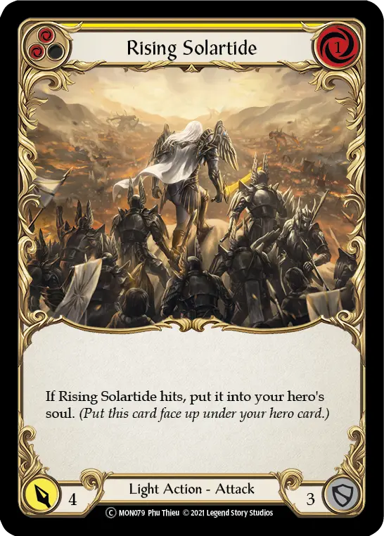 Rising Solartide (Yellow) MON079, carta de Flesh and Blood de Monarch (Unlimited)