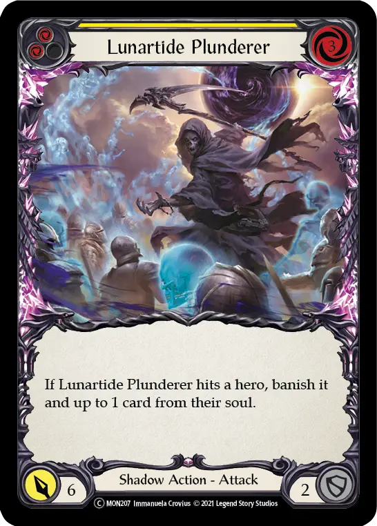 Lunartide Plunderer (Yellow) MON207, carta de Flesh and Blood de Monarch (Unlimited)