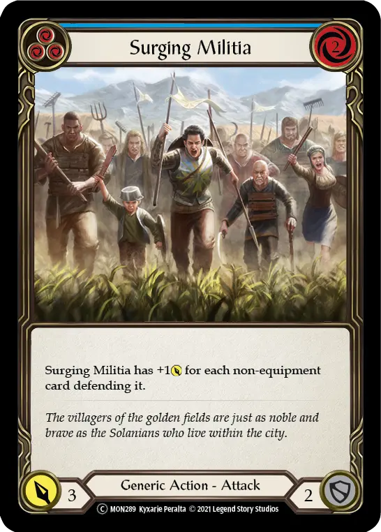 Surging Militia (Blue) MON289, carta de Flesh and Blood de Monarch (Unlimited)