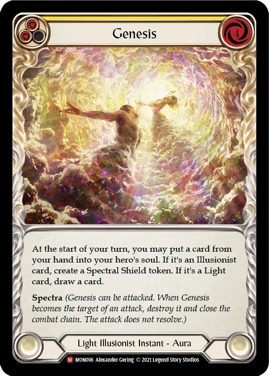 Genesis (Yellow) MON006, carta de Flesh and Blood de Monarch (1st Edition)