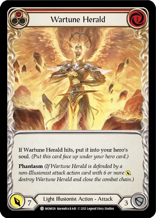 Wartune Herald (Red) MON026, carta de Flesh and Blood de Monarch (1st Edition)