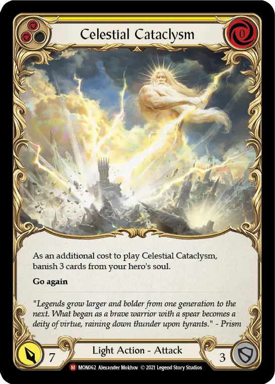 Celestial Cataclysm (Yellow) MON062, carta de Flesh and Blood de Monarch (1st Edition)