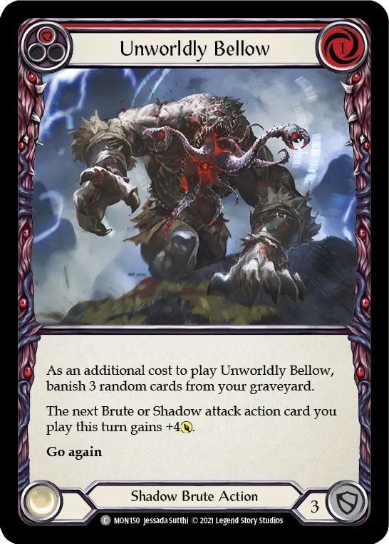 Unworldly Bellow (Red) MON150, carta de Flesh and Blood de Monarch (1st Edition)