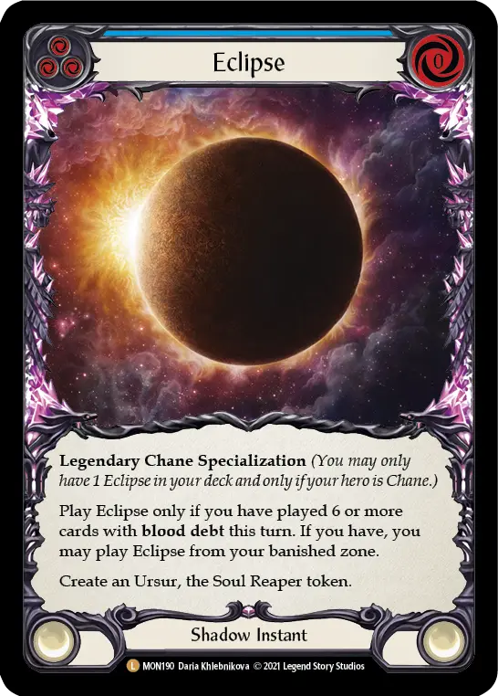 Eclipse (Blue) MON190, carta de Flesh and Blood de Monarch (1st Edition)