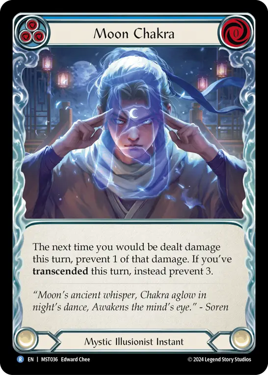 Moon Chakra (Blue) MST036, carta de Flesh and Blood de Part the Mistveil