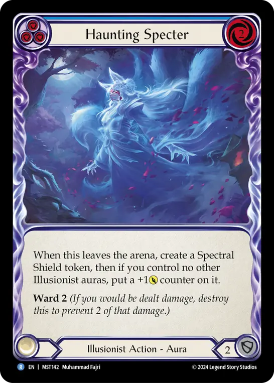 Haunting Specter (Blue) MST142, carta de Flesh and Blood de Part the Mistveil