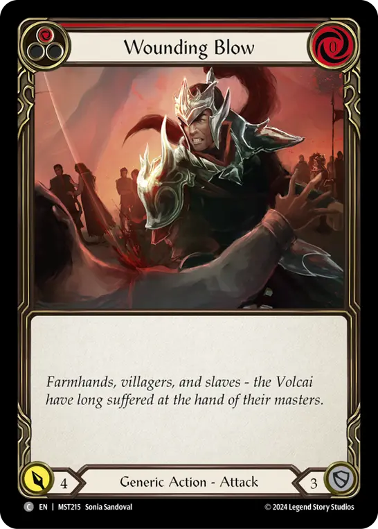 Wounding Blow (Red) MST215, carta de Flesh and Blood de Part the Mistveil