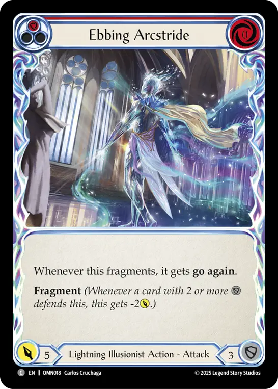 Ebbing Arcstride (Red) OMN018, carta de Flesh and Blood de Omens of the Third Age