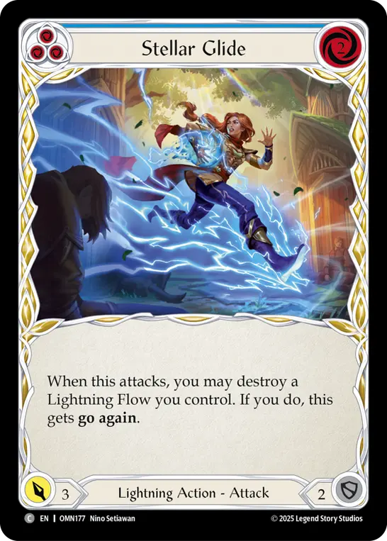 Stellar Glide (Blue) OMN177, carta de Flesh and Blood de Omens of the Third Age