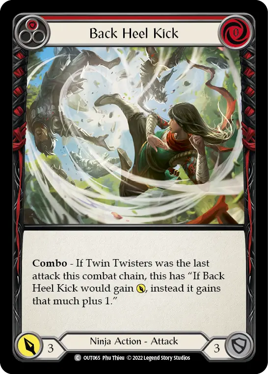Back Heel Kick (Red) OUT065, carta de Flesh and Blood de Outsiders