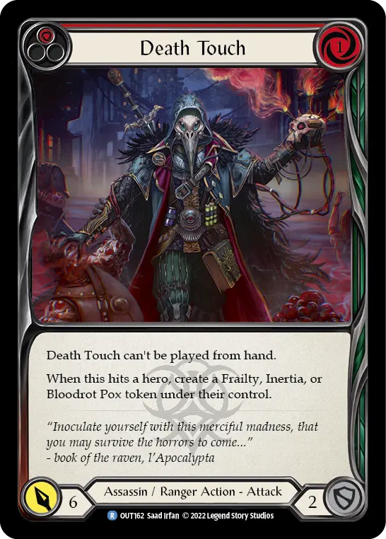 Death Touch (Red) OUT162, carta de Flesh and Blood de Outsiders