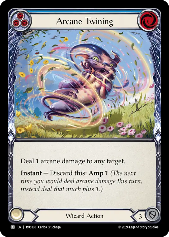 Arcane Twining (Blue) ROS188, carta de Flesh and Blood de Rosetta