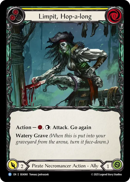 Limpit, Hop-a-long (Yellow) SEA060, carta de Flesh and Blood de High Seas