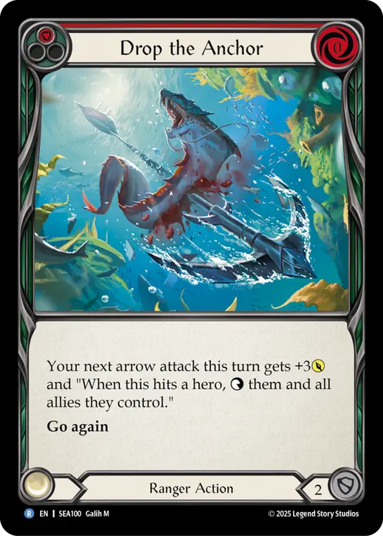 Drop the Anchor (Red) SEA100, carta de Flesh and Blood de High Seas