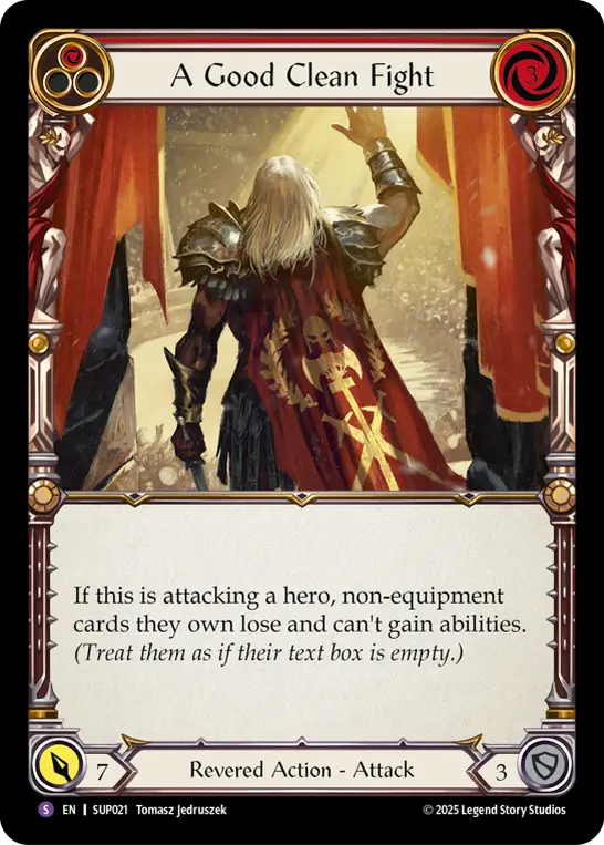 A Good Clean Fight (Red) SUP021, carta de Flesh and Blood de Super Slam