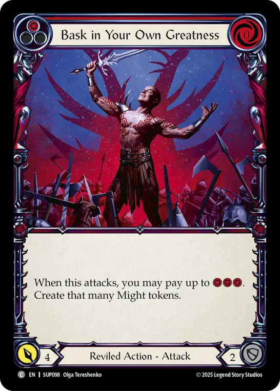 Bask in Your Own Greatness (Red) SUP098, carta de Flesh and Blood de Super Slam