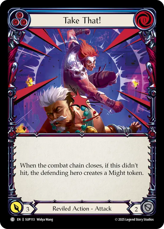 Take That! (Blue) SUP113, carta de Flesh and Blood de Super Slam