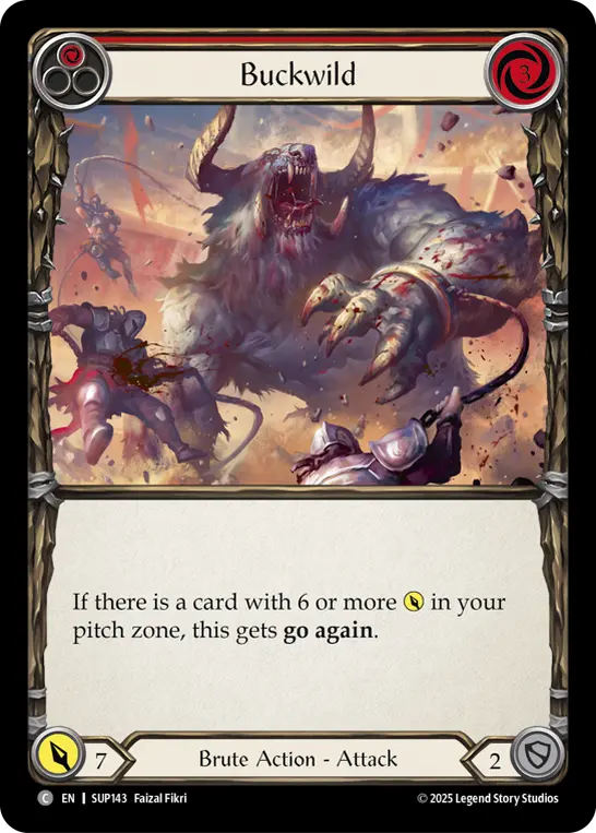 Buckwild (Red) SUP143, carta de Flesh and Blood de Super Slam