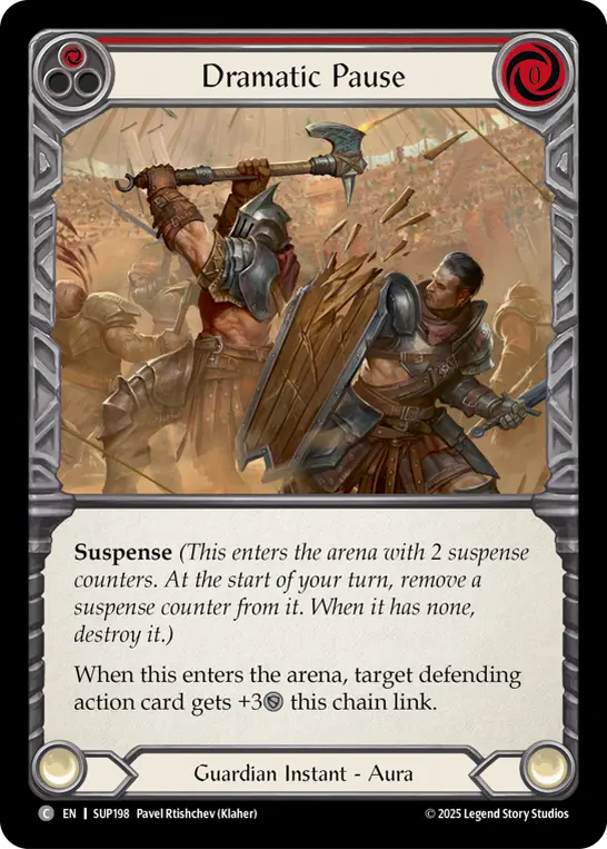 Dramatic Pause (Red) SUP198, carta de Flesh and Blood de Super Slam