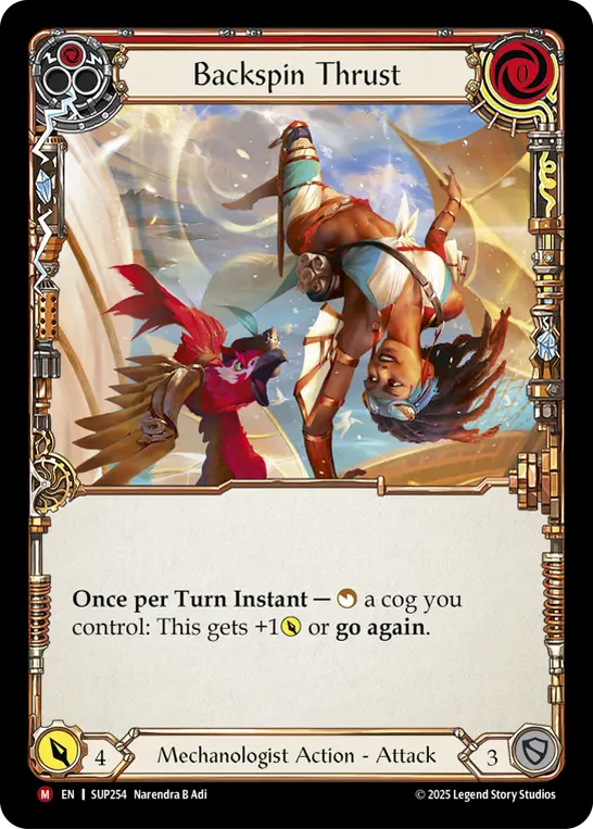 Backspin Thrust (Red) SUP254, carta de Flesh and Blood de Super Slam