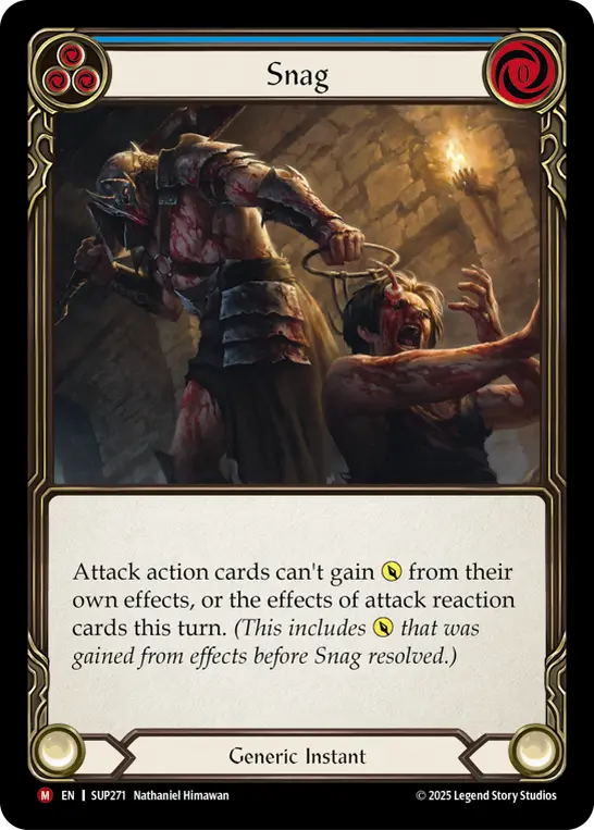Snag (Blue) SUP271, carta de Flesh and Blood de Super Slam