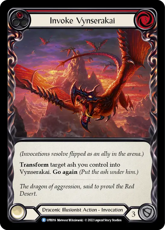 Invoke Vynserakai (Red) UPR016, carta de Flesh and Blood de Uprising