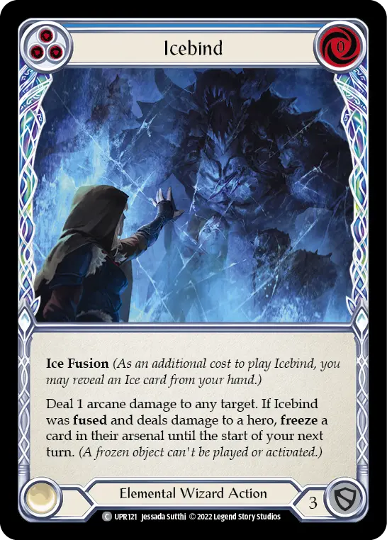 Icebind (Blue) UPR121, carta de Flesh and Blood de Uprising