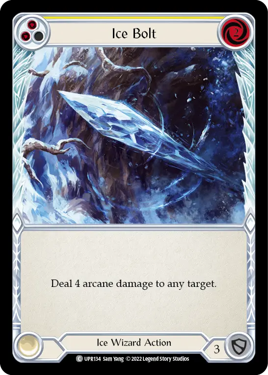 Ice Bolt (Yellow) UPR134, carta de Flesh and Blood de Uprising