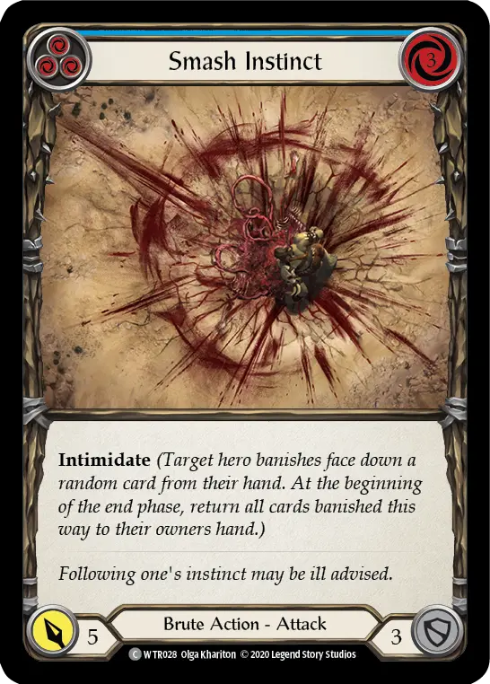 Smash Instinct (Blue) WTR028, carta de Flesh and Blood de Welcome to Rathe (Unlimited)