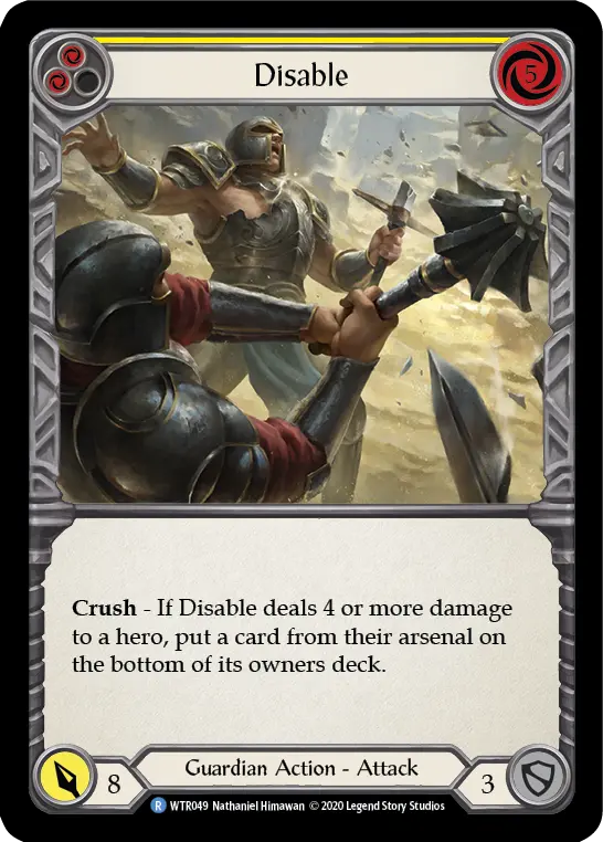 Disable (Yellow) WTR049, carta de Flesh and Blood de Welcome to Rathe (Unlimited)
