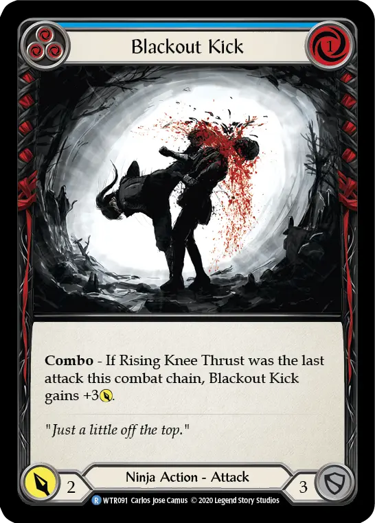 Blackout Kick (Blue) WTR091, carta de Flesh and Blood de Welcome to Rathe (Unlimited)