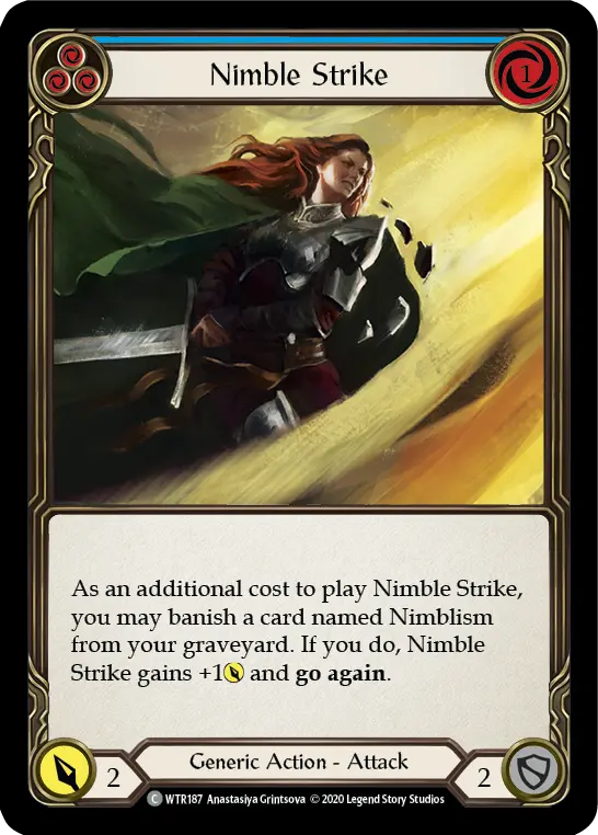 Nimble Strike (Blue) WTR187, carta de Flesh and Blood de Welcome to Rathe (Unlimited)
