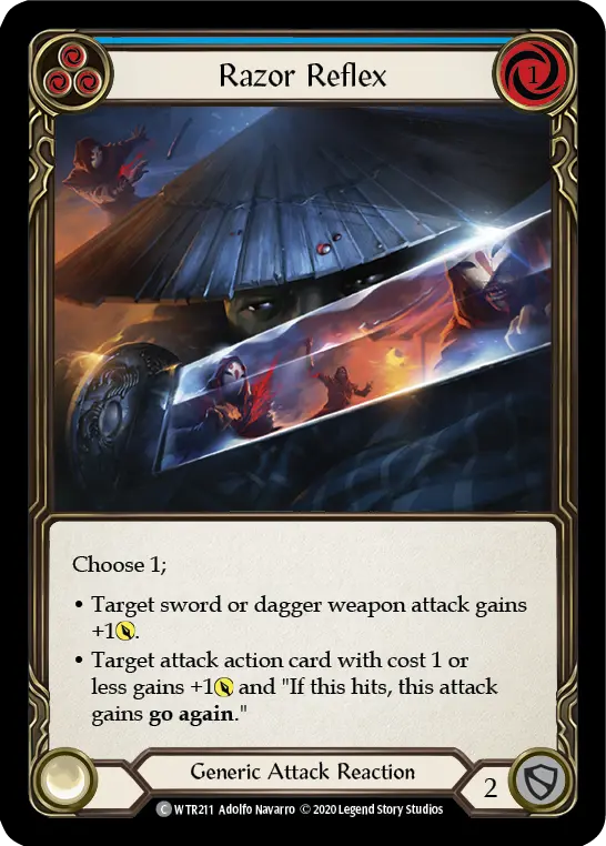 Razor Reflex (Blue) WTR211, carta de Flesh and Blood de Welcome to Rathe (Unlimited)