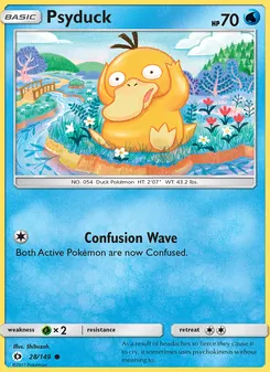 Psyduck 28/149, carta de Pokémon de Sol y Luna
