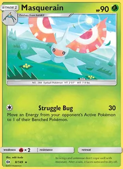 Masquerain 8/149, carta de Pokémon de Sol y Luna