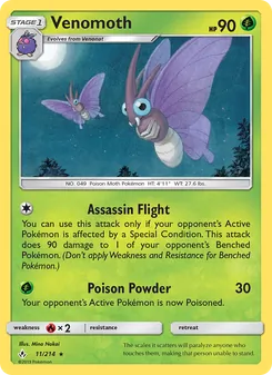 Venomoth 11/214, carta de Pokémon de Vínculos Indestructibles