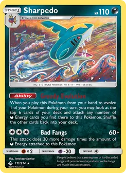 Sharpedo 111/214, carta de Pokémon de Vínculos Indestructibles