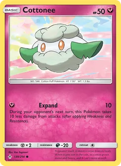 Cottonee 139/214, carta de Pokémon de Vínculos Indestructibles