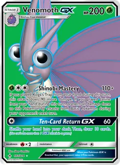 Venomoth GX 193/214, carta de Pokémon de Vínculos Indestructibles