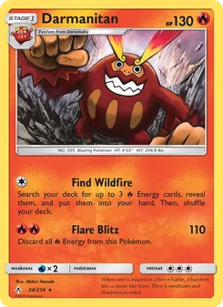 Darmanitan 24/214, carta de Pokémon de Vínculos Indestructibles