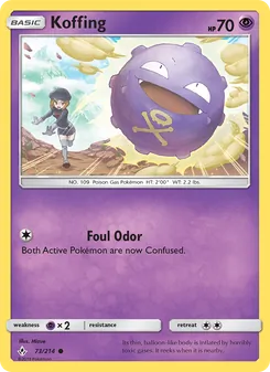 Koffing 73/214, carta de Pokémon de Vínculos Indestructibles