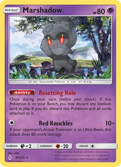 Marshadow 81/214, carta de Pokémon de Vínculos Indestructibles