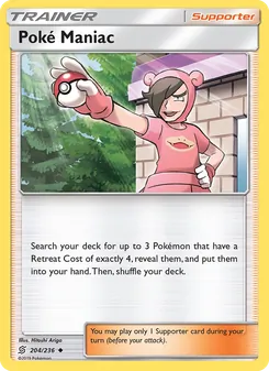 Pokémaníaco 204/236, carta de Pokémon de Mentes Unidas