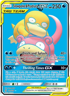 Slowpoke y Psyduck GX 217/236, carta de Pokémon de Mentes Unidas